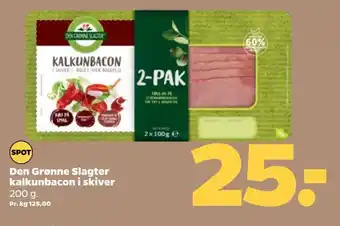 Den grønne slagter kalkunbacon i skiver