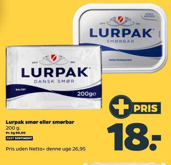 Netto Lurpak smør eller smørbar tilbud