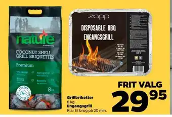 Netto Grillbriketter, engangsgrill tilbud