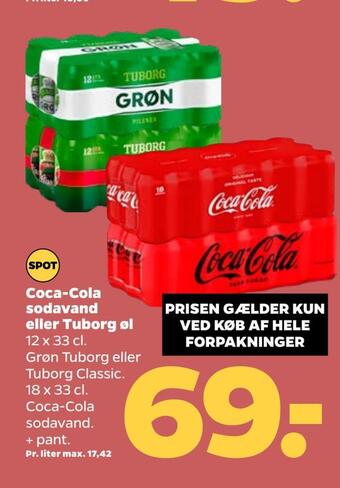Netto Coca-cola sodavand eller tuborg øl tilbud