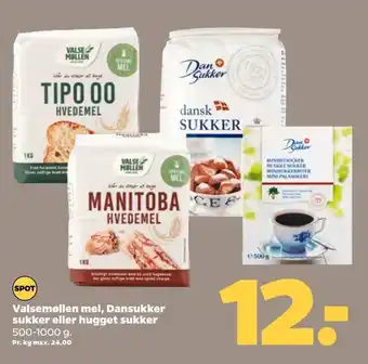Netto Valsemøllen mel, dansukker sukker eller hugget sukker tilbud