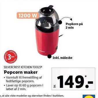 Lidl Silvercrest kitchen tools popcorn maker tilbud