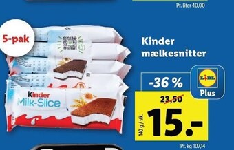 Lidl Kinder mælkesnitte tilbud
