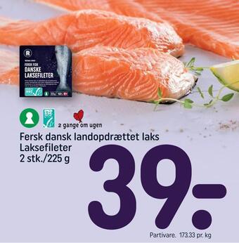 REMA 1000 Fersk dansk landopdrættet laks laksefileter tilbud