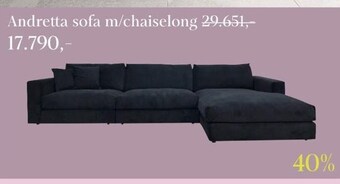 Sit´n Sleep Andretta sofa m/chaiselong tilbud