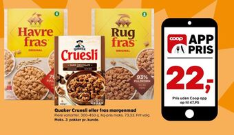 Kvickly Quaker cruesli tilbud