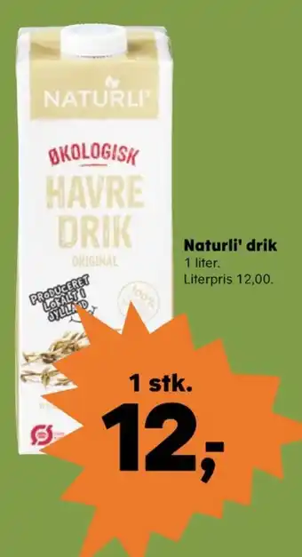 Kvickly Naturli' havredrik tilbud