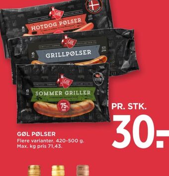 MENY Gøl grillpølser tilbud