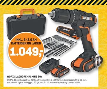 XL-BYG Worx professional slagboremaskine tilbud