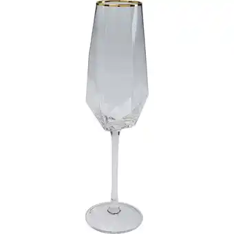 Diamond champagneglas m/guld kant