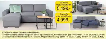 Daells Bolighus Sovesofa med vendbar chaiselong tilbud