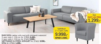 Daells Bolighus Bari sofa, sættilbud el. stol tilbud