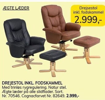 Daells Bolighus Drejestol inkl. fodskammel tilbud