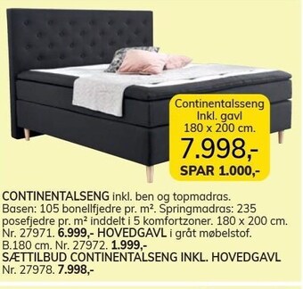 Daells Bolighus Continentalseng tilbud