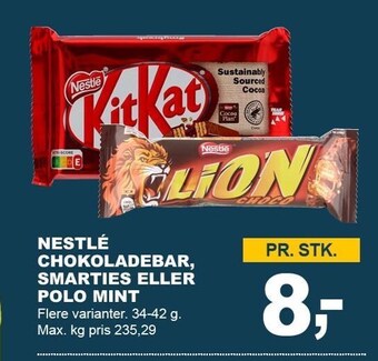 Let-Køb Nestlé chokoladebar, smarties eller polo mint tilbud