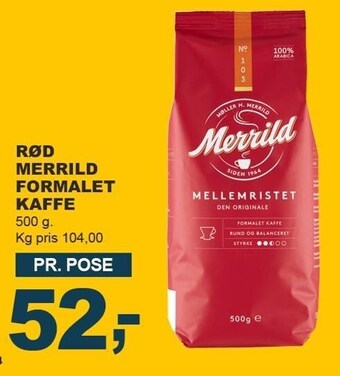 Let-Køb Rød merrild formalet kaffe tilbud