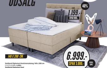 My Home Småland diplomat kontinentalseng 140 x 200 cm tilbud
