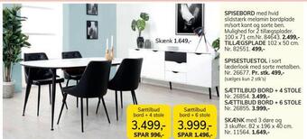 Daells Bolighus Sættilbud bord + 4 stole tilbud