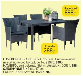 Daells Bolighus Havestol tilbud