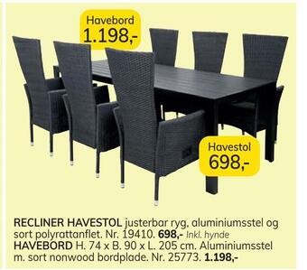 Daells Bolighus Havebord tilbud