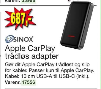 Harald Nyborg Apple carplay trådløs adapter tilbud