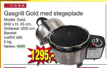 Gasgrill gold med stegeplade