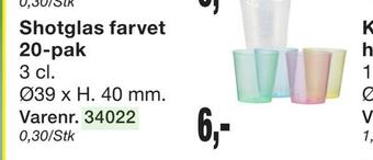 Harald Nyborg Shotglas farvet 20-pak tilbud
