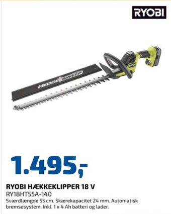 Davidsen Ryobi hækkeklipper tilbud
