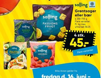 Bilka Salling grøntsager tilbud