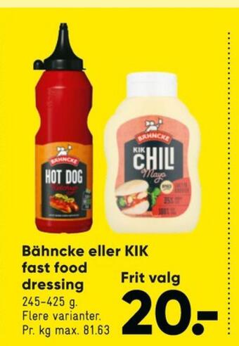 Bilka Bähncke ketchup tilbud