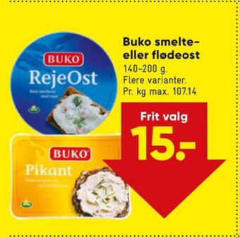 Bilka Buko smelte smøreost rejeost tilbud