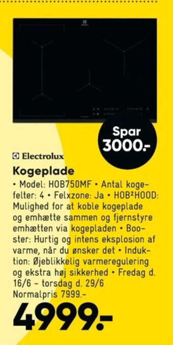 Bilka Electrolux indbygningskogeplade tilbud