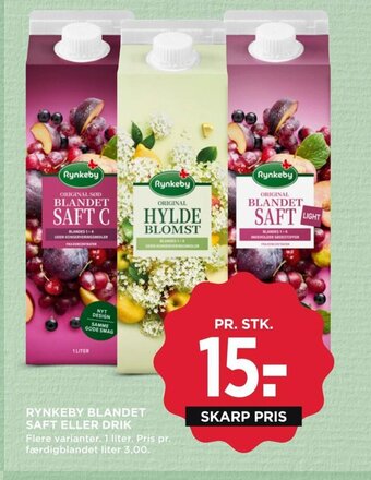 MENY RYNKEBY BLANDET SAFT ELLER DRIK tilbud