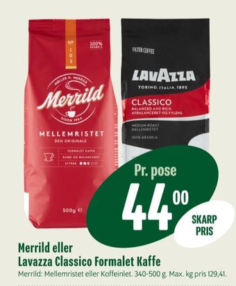 Mellemristet kaffe formalet
