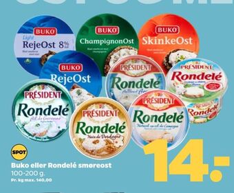 Netto Buko smelte smøreost champignonost tilbud