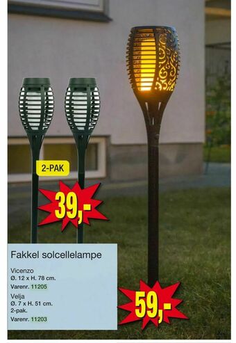 Harald Nyborg Fakkel solcellelampe tilbud