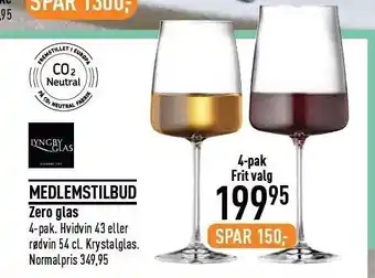 Imerco Zero glas 4-pak -medlemstilbud tilbud