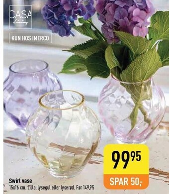 Imerco Swirl vase tilbud