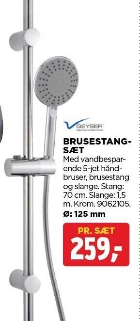 jem & fix Geyser brusestangsæt tilbud