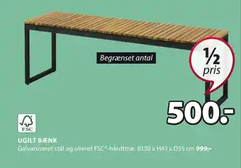 JYSK UGILT BÆNK tilbud