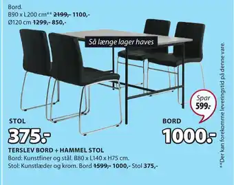 TERSLEV BORD + HAMMEL STOL