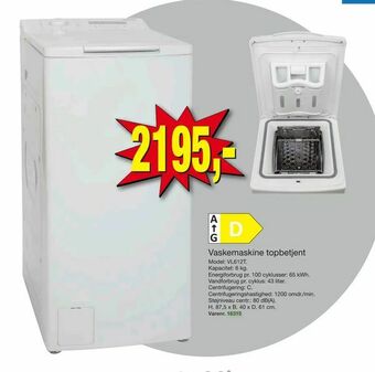 Vaskemaskine topbetjent