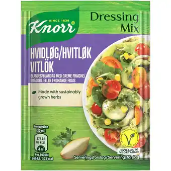 2 x 3-pak knorr dressingmix hvidløg | dressing mix i pulverform med hvidløg. bland med crème fraiche og der er nok til 5 port