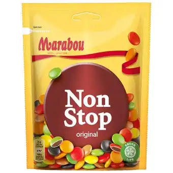 Marabou non stop partysize | dragerede linser af mørk chokolade. så kan du party non stop! fra altid gode marabou.
