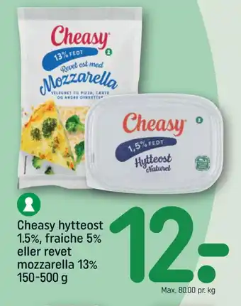 REMA 1000 Cheasy revet ost mozzarella tilbud