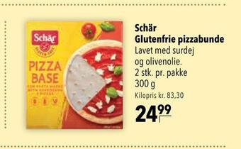 Schär glutenfrie pizzabunde