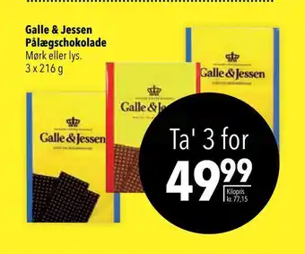 Citti Galle & jessen pålægschokolade tilbud