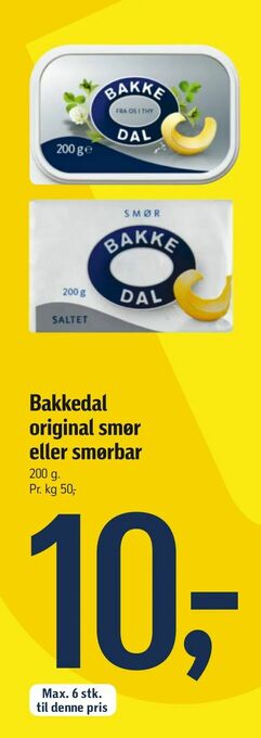 Føtex Bakkedal original smør eller smørbar tilbud