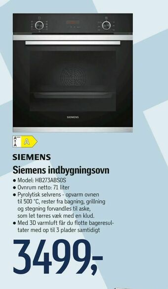 Føtex Siemens indbygningsovn tilbud