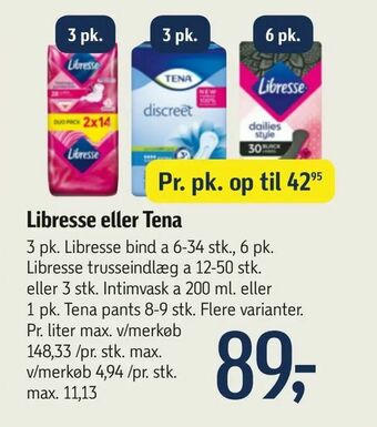 Føtex Libresse eller Tena tilbud
